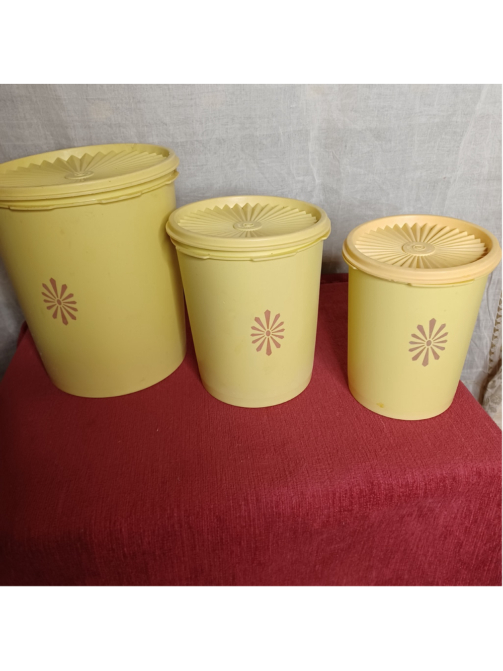 Tupperware - 3 nesting Tupperware canisters - Servalier Canisters - vintage Tupp